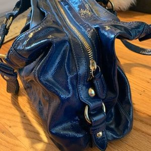 COACH, Patent leather, royal blue shoulder bag